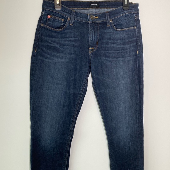 Hudson Krista Ankle Super Skinny Raw Hem Dark Wash Niya Jeans Denim Size 28 - Picture 3 of 13